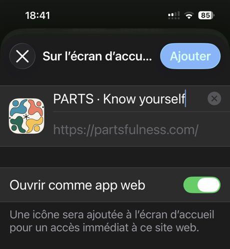 Ajouter à l'écran d'accueil